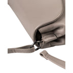 Lieblingstasche Fern taupe leather handbag featuring a soft gathered side profile and dark metal hardware ring detail.