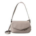 Lieblingstasche Fern taupe leather shoulder bag with a fold-over flap and adjustable strap