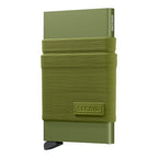 Lieblingstasche Flexwallet card holder in olive green with a durable powernet textile sleeve and RFID protection.