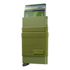 Lieblingstasche Flexwallet in olive green with RFID card protector and elastic powernet textile sleeve for cards