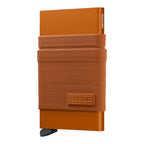 Lieblingstasche Flexwallet in orange with a robust card protector and flexible powernet textile sleeve for cards.