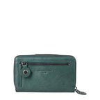 Lieblingstasche Francis dark green leather wallet with front zipper pocket and embossed logo detail