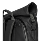 Lieblingstasche a/u by aunts & uncles Fukui black rolltop backpack with water-repellent coated canvas and leather trim