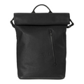 Lieblingstasche a/u by aunts & uncles Fukui black rolltop backpack made of coated water-repellent canvas with leather