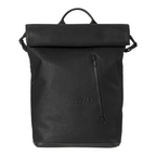 Lieblingstasche a/u by aunts & uncles Fukui black rolltop backpack made of coated water-repellent canvas with leather