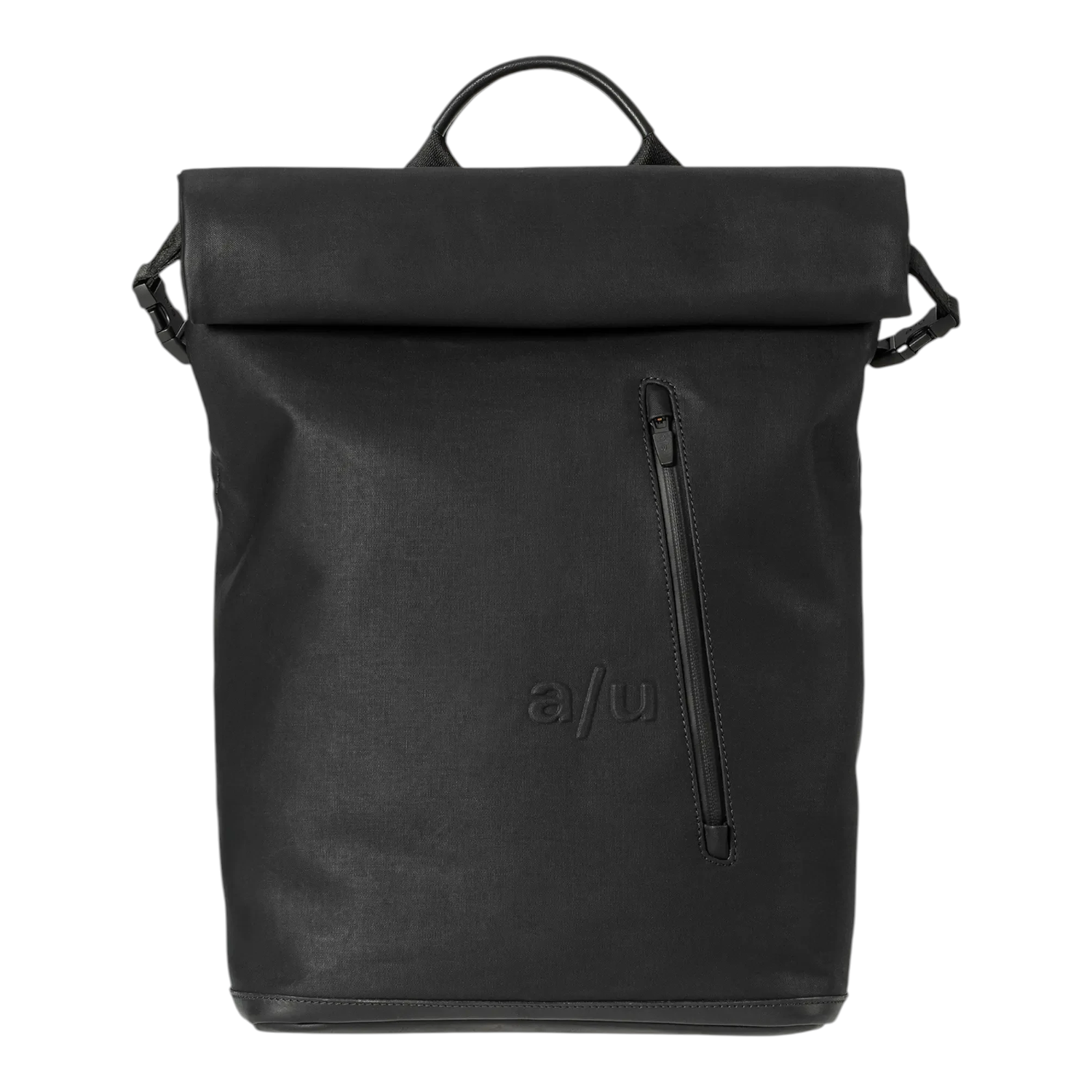 Lieblingstasche a/u by aunts & uncles Fukui black rolltop backpack made of coated water-repellent canvas with leather