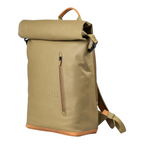 Lieblingstasche a/u by aunts & uncles Fukui rolltop backpack in beige coated canvas with leather details