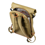 Lieblingstasche a/u by aunts & uncles Fukui rolltop backpack in olive green coated canvas with leather details