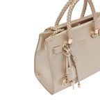 Lieblingstasche ECS Satchel S in metallic gold with braided handles and gold-tone logo hardware