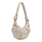 Lieblingstasche GOT BAG Pleat Moon Bag Small in beige, a compact, water-resistant recycled shoulder bag.