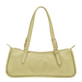 Lieblingstasche pale green leather baguette shoulder bag with gold buckle detail and zip closure