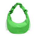 Lieblingstasche Moon Bag Ruffle Large in vibrant green with a gathered scrunchie-style shoulder strap