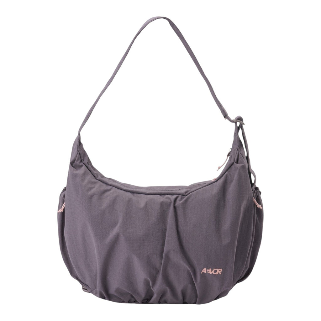 Lieblingstasche slouchy hobo bag in dark grey with adjustable shoulder strap and pink drawstring details