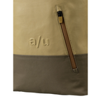 Lieblingstasche a/u by aunts & uncles Hamamatsu backpack in beige and grey coated canvas with a diagonal zipper