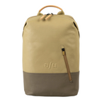 Lieblingstasche a/u by aunts & uncles Hamamatsu backpack in beige and brown coated canvas with leather details.