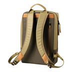 Lieblingstasche a/u by aunts & uncles Hamamatsu backpack in olive green coated canvas with tan leather details