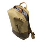 Lieblingstasche a/u by aunts & uncles Hamamatsu backpack in olive green coated canvas with leather base and details.
