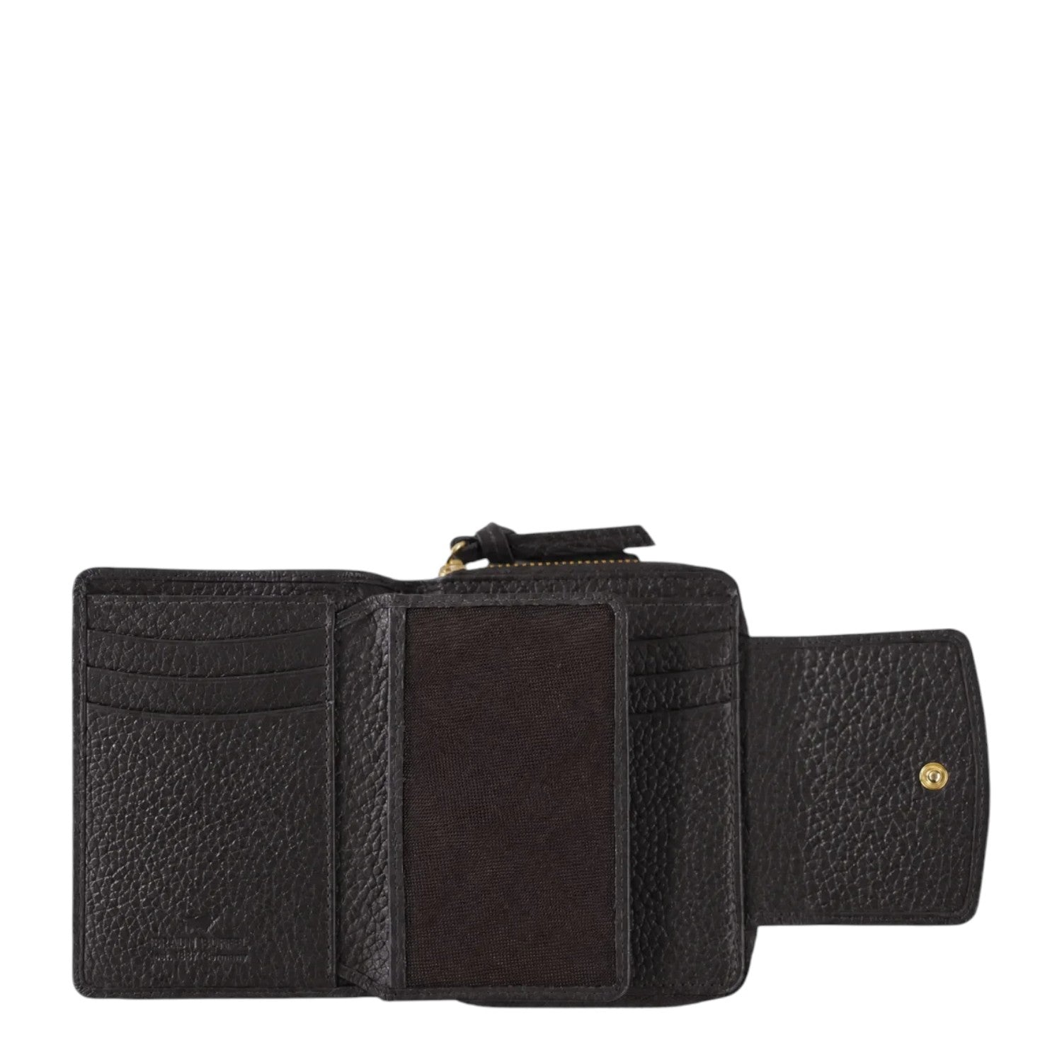 Lieblingstasche Hanna RFID wallet in black grained leather with card slots and snap button closure