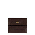 Lieblingstasche Hanna RFID wallet in dark brown grained leather with a gold-tone bull logo emblem