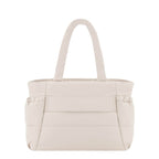 Lieblingstasche Hellvi Cloud Medium tote bag in beige with soft quilted padding and side bottle pockets