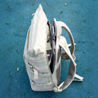 Lieblingstasche Helsinki Pro off-white rolltop backpack with side laptop compartment and padded shoulder straps