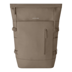 Lieblingstasche Helsinki Pro taupe rolltop backpack with side compression straps and front zipper pocket