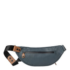 Lieblingstasche Ichikawa belt bag in dark grey coated canvas with brown leather details and water-repellent zippers.