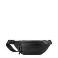 Lieblingstasche a/u by aunts & uncles Ichikawa black belt bag in coated canvas with leather details and zip pockets