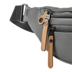 Lieblingstasche a/u by aunts & uncles Ichikawa grey belt bag with water-repellent zippers and leather details