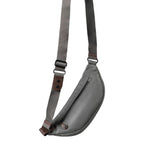 Lieblingstasche Ichikawa belt bag in grey coated canvas with brown leather details and adjustable shoulder strap
