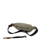 Lieblingstasche a/u by aunts & uncles Ichikawa belt bag in olive green coated canvas with leather details.