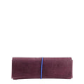 Lieblingstasche Keeper Etui in dark purple suede leather with a contrasting blue elastic band closure
