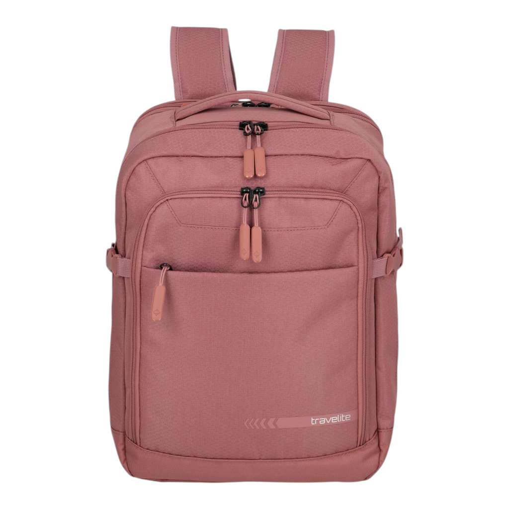 Lieblingstasche Kick Off cabin rucksack in dusty rose with multiple zippered compartments and adjustable straps