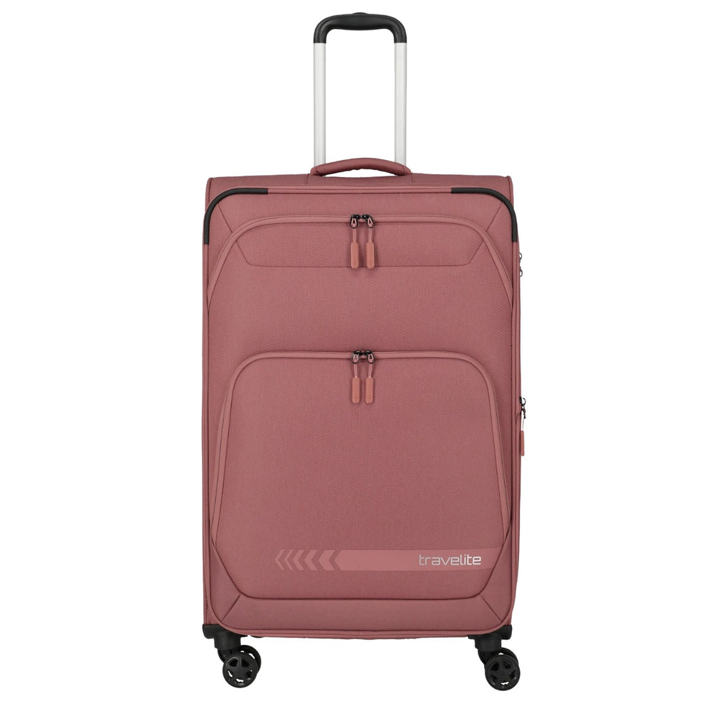 Lieblingstasche KICK OFF large expandable 4-wheel trolley suitcase in dusty rose fabric with front zip pockets