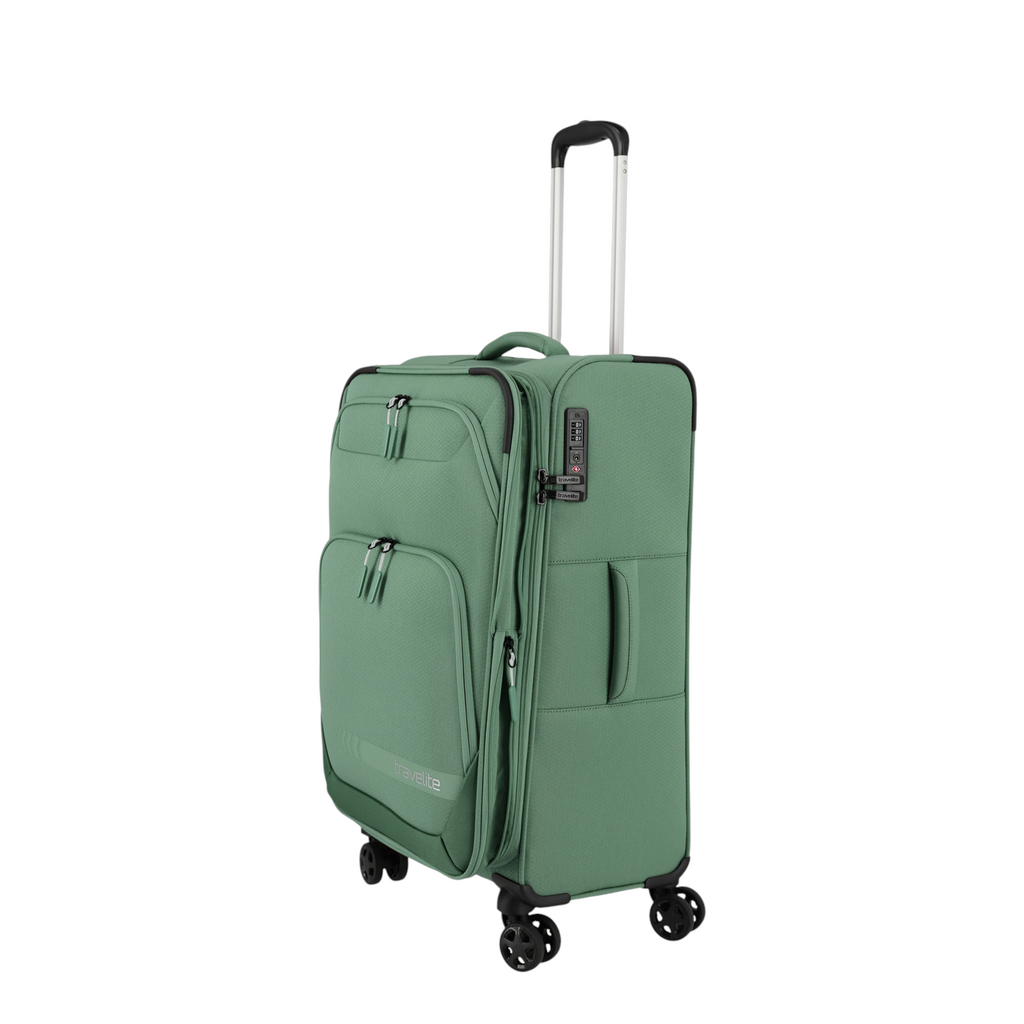 Lieblingstasche Kick Off medium expandable 4-wheel trolley suitcase in sage green with TSA lock