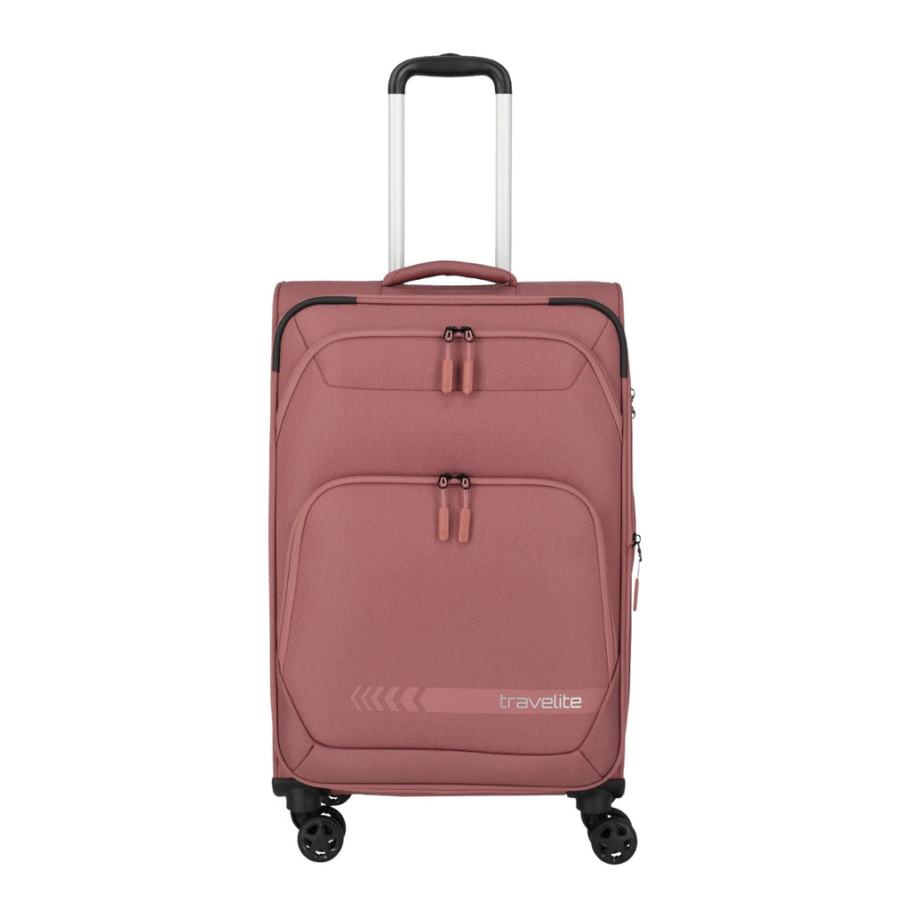 Lieblingstasche KICK OFF medium expandable 4-wheel trolley suitcase in dusty rose with front zipper pockets