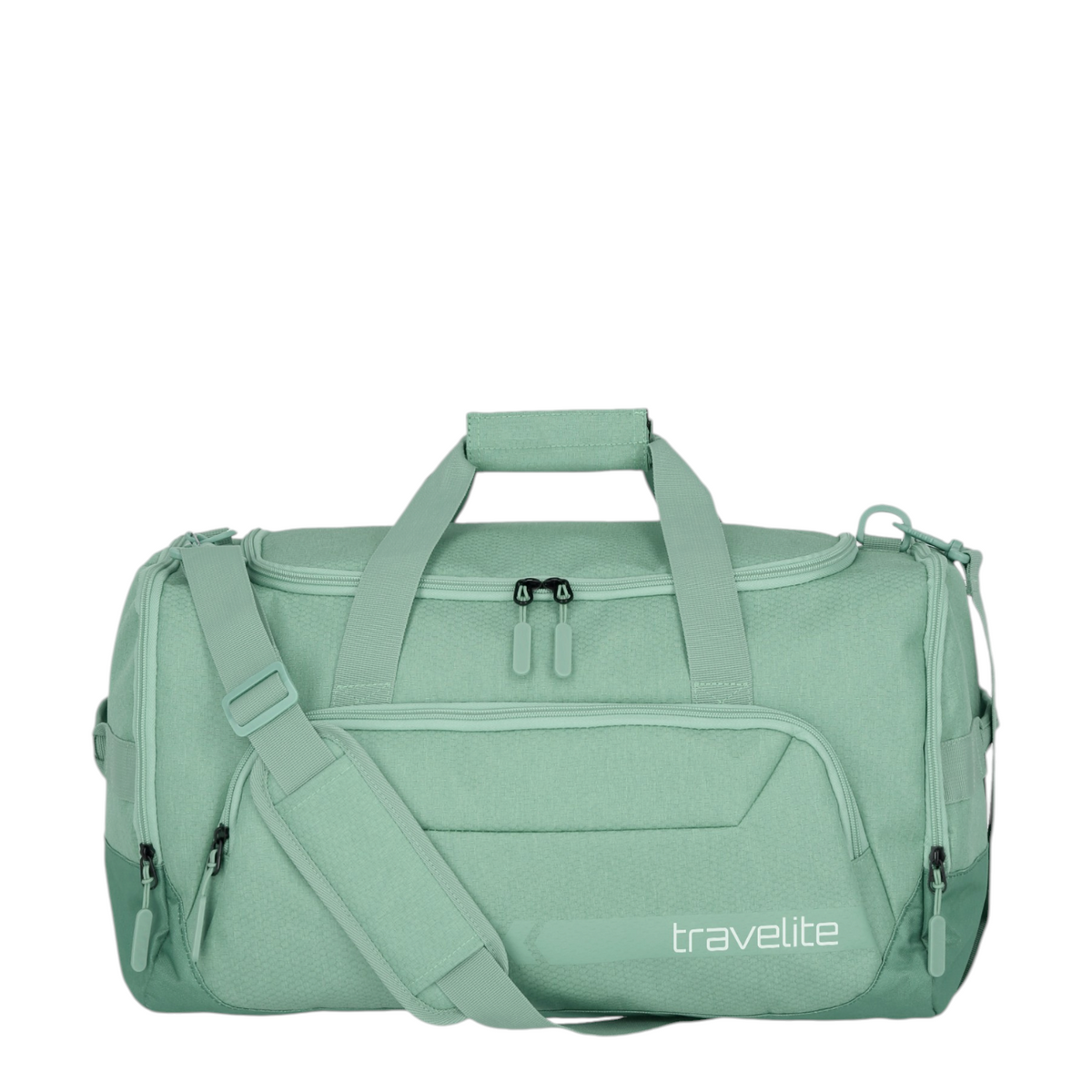 Lieblingstasche Kick Off medium travel bag in sage green with adjustable shoulder strap and front zip pocket