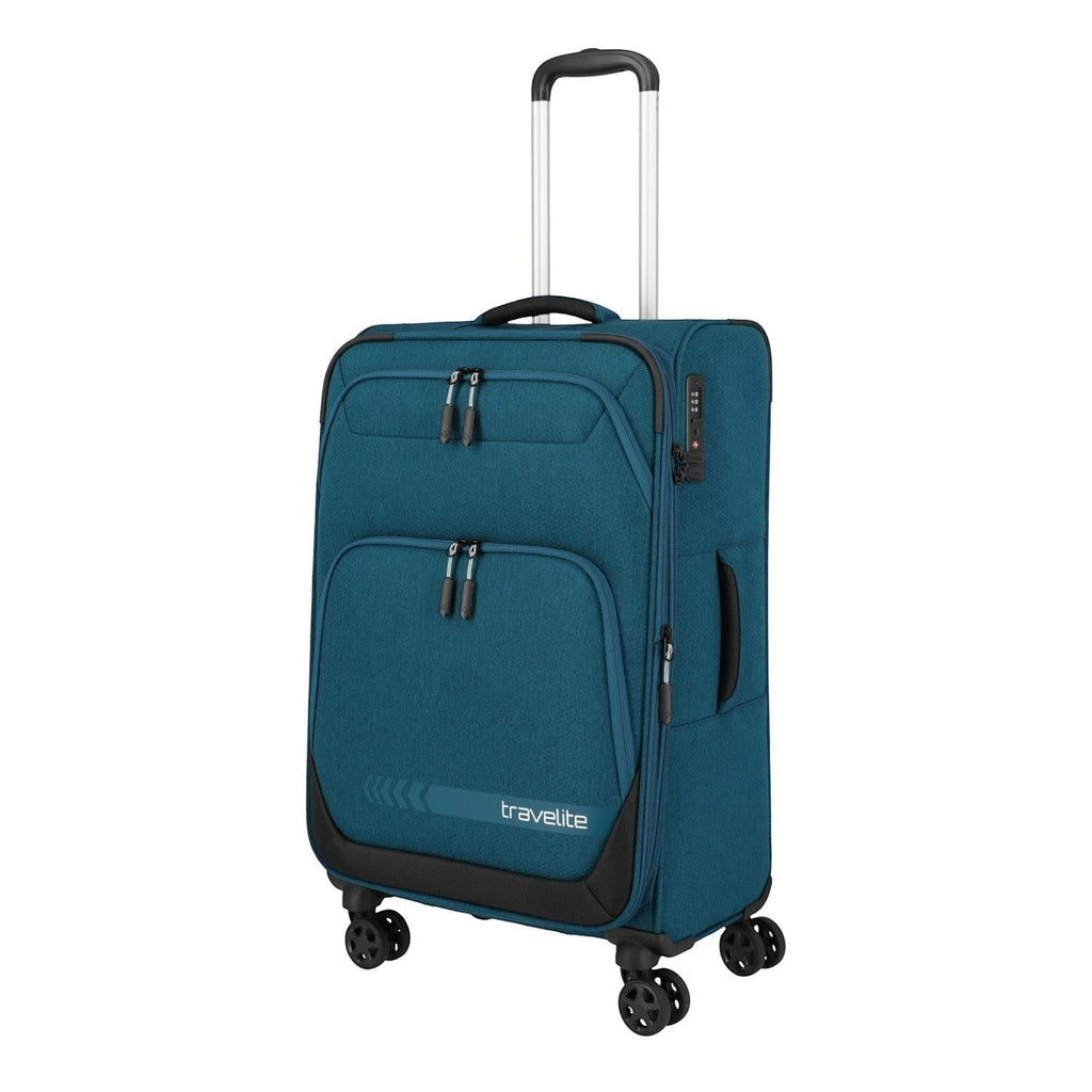 Lieblingstasche KICK OFF medium teal expandable 4-wheel trolley suitcase with front pockets and TSA lock