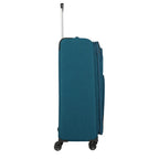 Lieblingstasche KICK OFF large expandable 4-wheel trolley suitcase in teal blue side view