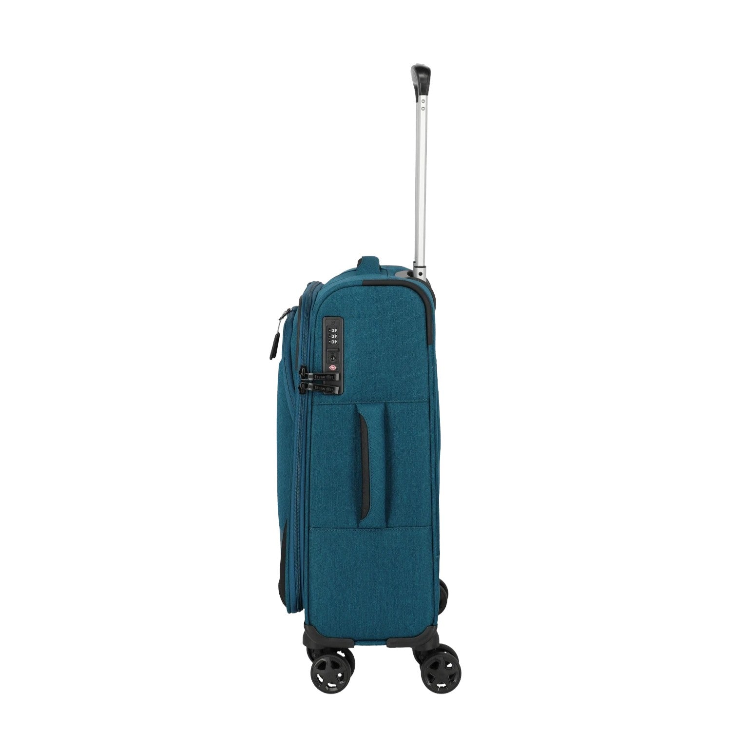 Lieblingstasche KICK OFF small teal trolley suitcase with four wheels, side handle, and integrated TSA lock