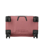 Lieblingstasche KICK OFF Trolley 4w S in dusty rose showing the bottom view with four spinner wheels and handle.