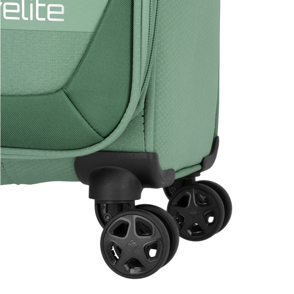 Lieblingstasche Kick Off Trolley 4w M exp in sage green featuring durable double spinner wheels for smooth mobility