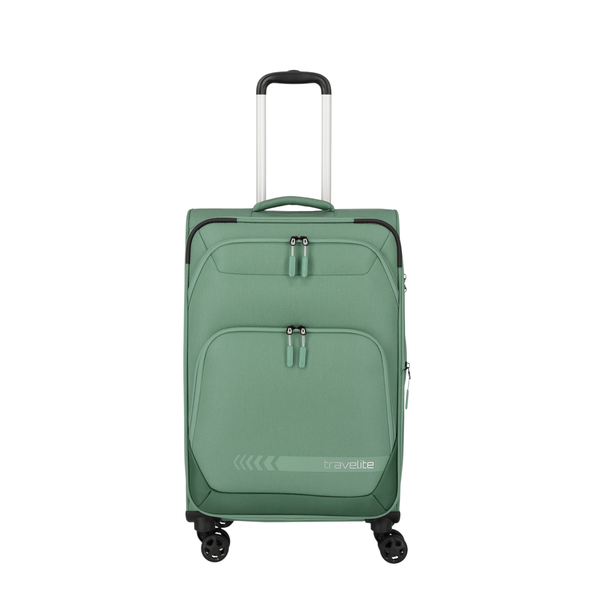 Lieblingstasche Kick Off 4-wheel medium expandable trolley suitcase in sage green with front zipper pockets