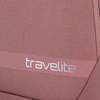 Lieblingstasche KICK OFF trolley suitcase in dusty rose with a textured honeycomb pattern and travelite logo detail