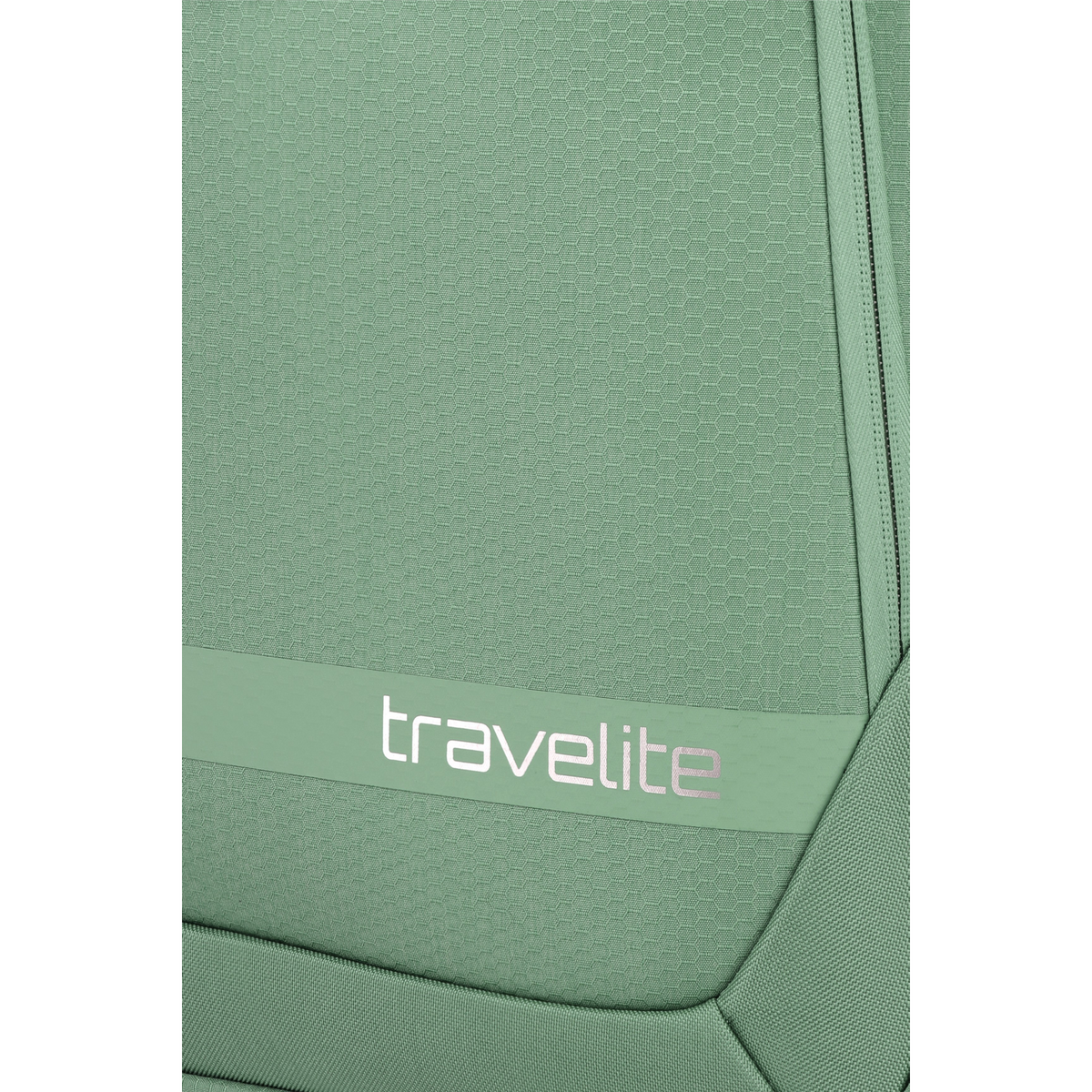 Lieblingstasche Kick Off medium expandable trolley suitcase in sage green with a textured honeycomb pattern