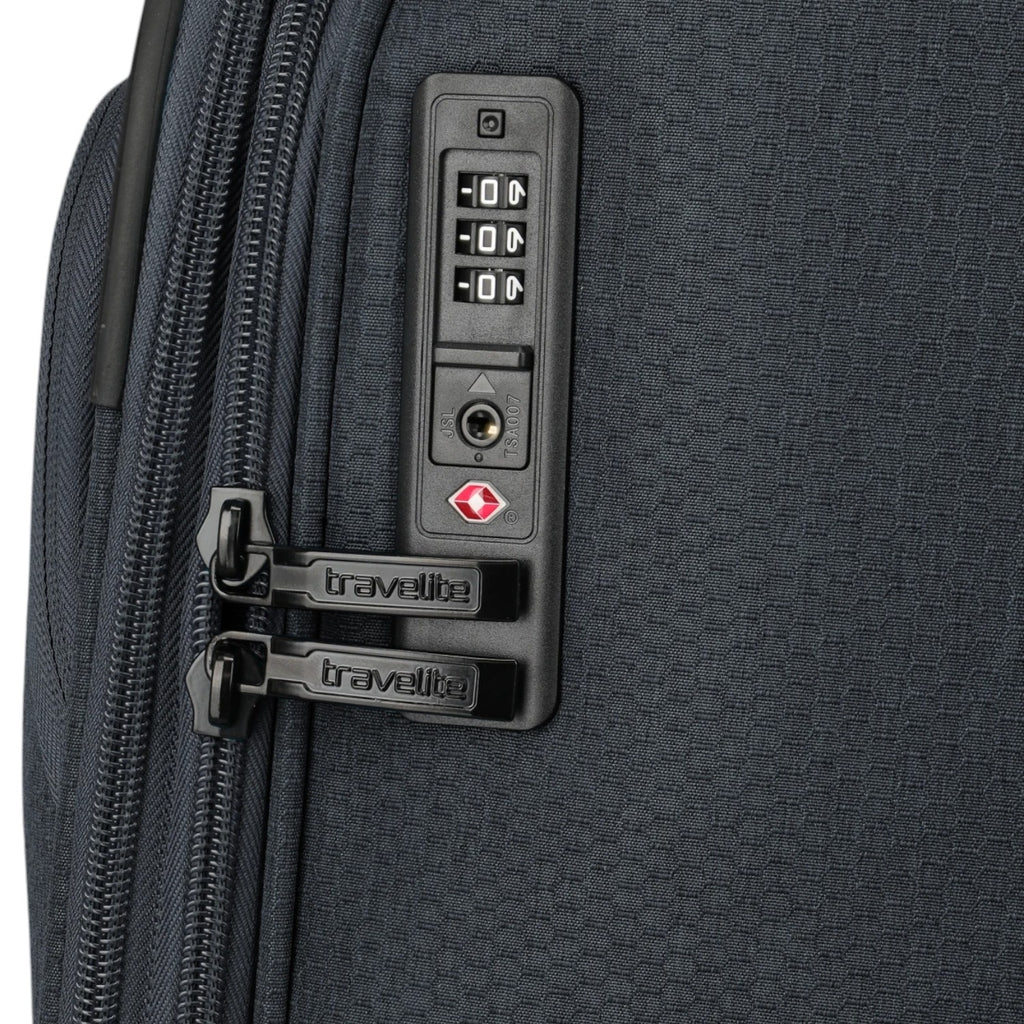 Lieblingstasche KICK OFF trolley suitcase featuring a black TSA combination lock and durable fabric texture