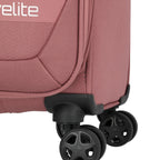 Lieblingstasche KICK OFF trolley suitcase in dusty rose featuring durable black 360-degree spinner wheels