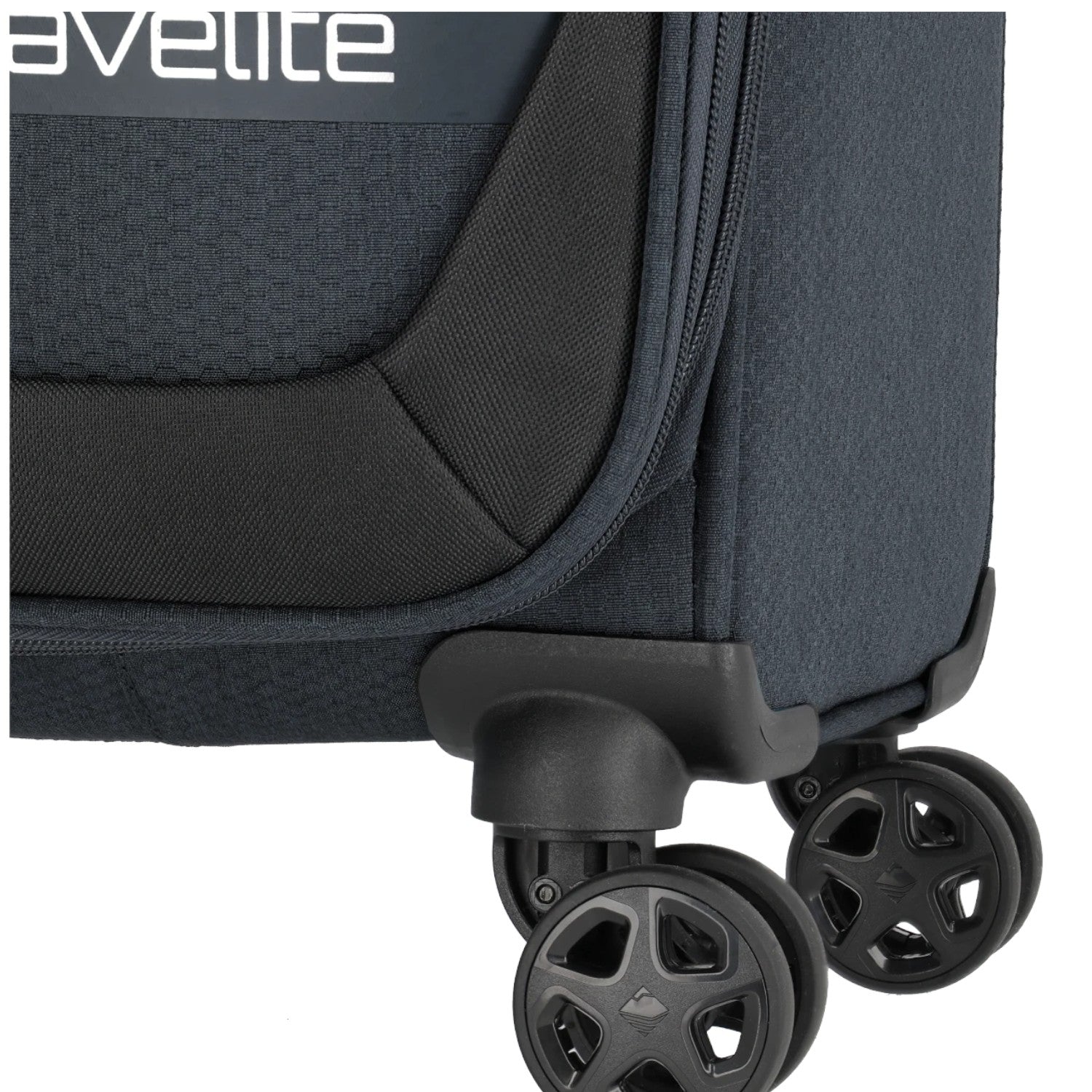 Lieblingstasche KICK OFF trolley suitcase featuring durable dark blue fabric and smooth-rolling 360-degree spinner wheels