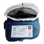 Lieblingstasche Landgang Mini backpack interior view showing recycled sailcloth material and origin label