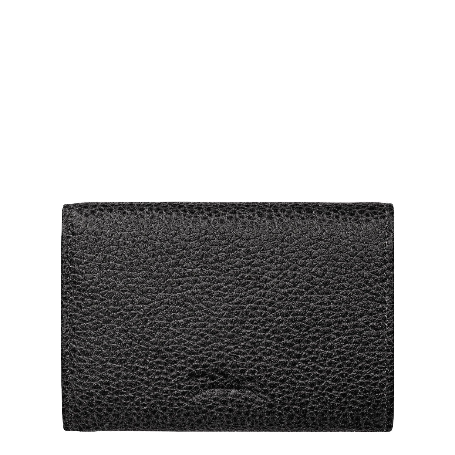 Lieblingstasche Le Foulonné black pebbled leather card holder with a subtle embossed logo.